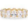 PAVOI 14K Gold Plated Eternity Ring for Women – Statement Eternity Band Rings with Oval Cubic Zirconia – Stackable Wedding Band – Love Engagement Trendy Bridal Jewelry(Yellow Gold)