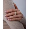 PAVOI 14K Gold Plated Eternity Ring for Women – Statement Eternity Band Rings with Round Cubic Zirconia – Stackable Wedding Band – Love Engagement Trendy Bridal Jewelry(Yellow Gold)