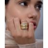 PAVOI 14K Gold Plated Stackable Rings for Women – Dainty Stackable Gold Ring Set of Four with Cubic Zirconia Multi-Bands – Trendy Fashion Jewelry(Yellow Gold)