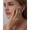 PAVOI 14K Gold Plated Stackable Rings for Women – Dainty Stackable Gold Ring Set of Three with Cubic Zirconia Multi-Bands – Trendy Fashion Jewelry(White And Yellow Gold)