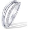 PAVOI 14K Gold Plated Wavy Split Ring – Wave Gold Stackable Rings for Women with Cubic Zirconia – Dainty Wedding Band – Trendy Bridal Fashion Jewelry(White Gold)