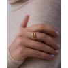 PAVOI 14K Gold Plated Wavy Split Ring – Wave Gold Stackable Rings for Women with Cubic Zirconia – Dainty Wedding Band – Trendy Bridal Fashion Jewelry(White Gold)