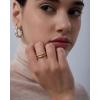 PAVOI 14K Gold Plated Wavy Split Ring – Wave Gold Stackable Rings for Women with Cubic Zirconia – Dainty Wedding Band – Trendy Bridal Fashion Jewelry(White Gold)