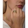 PAVOI Waterproof Open Wrap Ring for Women – 14K Gold Plated Snake Gold Band with Cubic Zirconia – Double Open Wrap Around Rings – Stainless Steel Trendy Summer Jewelry(Yellow Gold)