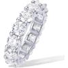 PAVOI 14K Gold Plated Eternity Ring for Women – Statement Eternity Band Rings with Round Cubic Zirconia – Stackable Wedding Band – Love Engagement Trendy Bridal Jewelry(White Gold)