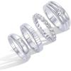PAVOI 14K Gold Plated Stackable Rings for Women – Dainty Stackable Gold Ring Set of Four with Cubic Zirconia Multi-Bands – Trendy Fashion Jewelry(White Gold)