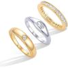 PAVOI 14K Gold Plated Stackable Rings for Women – Dainty Stackable Gold Ring Set of Three with Cubic Zirconia Multi-Bands – Trendy Fashion Jewelry(White And Yellow Gold)