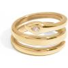 PAVOI Waterproof Open Wrap Ring for Women – 14K Gold Plated Snake Gold Band with Cubic Zirconia – Double Open Wrap Around Rings – Stainless Steel Trendy Summer Jewelry(Yellow Gold)