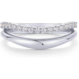 PAVOI 14K Gold Plated Wavy Split Ring – Wave Gold Stackable Rings for Women with Cubic Zirconia – Dainty Wedding Band – Trendy Bridal Fashion Jewelry(White Gold)