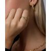 PAVOI Waterproof Link Ring – 14K Gold Plated Link Chain Ring for Women – Stackable Stainless Steel Thin Trendy Jewelry(White Gold)