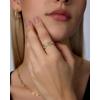 PAVOI Waterproof Link Ring – 14K Gold Plated Link Chain Ring for Women – Stackable Stainless Steel Thin Trendy Jewelry(White Gold)