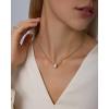 PAVOI Waterproof Pendant Necklace for Women – 14K Gold Plated Dainty Rondelle Pendant with Cubic Zirconia – Stainless Steel Cute Gold Necklace Chain Jewelry(Yellow Gold)