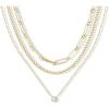 PAVOI Waterproof Layered Necklaces for Women – 14K Gold Plated Multi Layered Chain and Pendant with Cubic Zirconia – Stainless Steel Trendy Gold Necklace Stack(Yellow Gold)