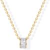 PAVOI Waterproof Pendant Necklace for Women – 14K Gold Plated Dainty Rondelle Pendant with Cubic Zirconia – Stainless Steel Cute Gold Necklace Chain Jewelry(Yellow Gold)