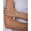 PAVOI Waterproof Bangle Bracelets for Women – 14K Gold Plated Dainty Quilted Hinged Bangle Stack – Stainless Steel Gold Bracelet Trendy Fashion Jewelry(White Gold)