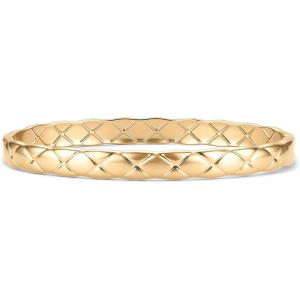 PAVOI Waterproof Bangle Bracelets for Women – 14K Gold Plated Dainty Quilted Hinged Bangle Stack – Stainless Steel Gold Bracelet Trendy Fashion Jewelry(Yellow Gold)