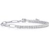 PAVOI 14K Gold Plated Paperclip Tennis Bracelets for Women – Link Chain Gold Bracelet for Women with Cubic Zirconia – Adjustable Trendy Bridal Jewelry(White Gold)