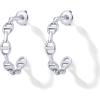 PAVOI Waterproof Chain Hoop Earrings for Women – 14K Gold Plated Anchor Link Huggie Hoop Chain Earrings – Stainless Steel Lightweight Statement Jewelry(White Gold)