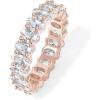 PAVOI 14K Gold Plated Eternity Ring for Women – Statement Eternity Band Rings with Oval Cubic Zirconia – Stackable Wedding Band – Love Engagement Trendy Bridal Jewelry(Rose Gold)