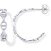 PAVOI Waterproof Chain Hoop Earrings for Women – 14K Gold Plated Anchor Link Huggie Hoop Chain Earrings – Stainless Steel Lightweight Statement Jewelry(White Gold)