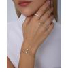 PAVOI Waterproof Layered Hand Chain Bracelet for Women – 14K Gold Plated Loop Chain Dainty Gold Bracelets with Cubic Zirconia – Stainless Steel Adjustable Trendy Summer Fashion Jewelry(White Gold)