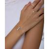 PAVOI Waterproof Layered Hand Chain Bracelet for Women – 14K Gold Plated Loop Chain Dainty Gold Bracelets with Cubic Zirconia – Stainless Steel Adjustable Trendy Summer Fashion Jewelry(White Gold)