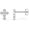 PAVOI 14K Gold Plated Cross Necklace and Earring Set for Women | Cubic Zirconia Religious Faith Jewelry Pack with Pendant Necklace and Stud Earrings(White Gold)