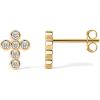 PAVOI 14K Gold Plated Cross Necklace and Earring Set for Women | Cubic Zirconia Religious Faith Jewelry Pack with Pendant Necklace and Stud Earrings(Yellow Gold)