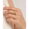 PAVOI 14K Gold Plated Dangle Wedding Ring for Women – Chunky Statement Gold Wedding Bands for Women with Cubic Zirconia – Bold Fashion Trendy Bridal Jewelry Gift(White Gold)