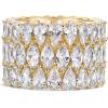 PAVOI 14K Gold Plated Eternity Ring Set – 3 Ring Pack Stackable Wedding Bands for Women with Cubic Zirconia – Pear & Marquise CZ Eternity Band Hypoallergenic Statement Bridal Jewelry(Yellow Gold)