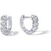 PAVOI 14K Gold Plated Huggie Earrings for Women – Gold Earrings Hoops with Heart Shaped Cubic Zirconia – Hypoallergenic Cartilage Trendy Fashion Huggie Hoop – Dainty Romantic Everyday Jewelry(White Gold)