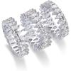 PAVOI 14K Gold Plated Eternity Ring Set – 3 Ring Pack Stackable Wedding Bands for Women with Cubic Zirconia – Pear & Marquise CZ Eternity Band Hypoallergenic Statement Bridal Jewelry(White Gold)