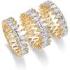 PAVOI 14K Gold Plated Eternity Ring Set – 3 Ring Pack Stackable Wedding Bands for Women with Cubic Zirconia – Pear & Marquise CZ Eternity Band Hypoallergenic Statement Bridal Jewelry(Yellow Gold)