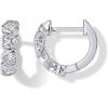 PAVOI 14K Gold Plated Huggie Earrings for Women – Gold Earrings Hoops with Heart Shaped Cubic Zirconia – Hypoallergenic Cartilage Trendy Fashion Huggie Hoop – Dainty Romantic Everyday Jewelry(White Gold)