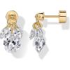 PAVOI 14K Gold Plated Stud Earrings for Women – Dangle Drop Cubic Zirconia Flatback Gold Stud Earrings – Marquise & Pear CZ – Hypoallergenic Multiple Piercing Earscape Trendy Jewelry(Yellow Gold)